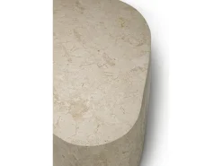 Homemania Trapézio - Mesa de centro (100 x 52 x 28h) em pedra fóssil Bege