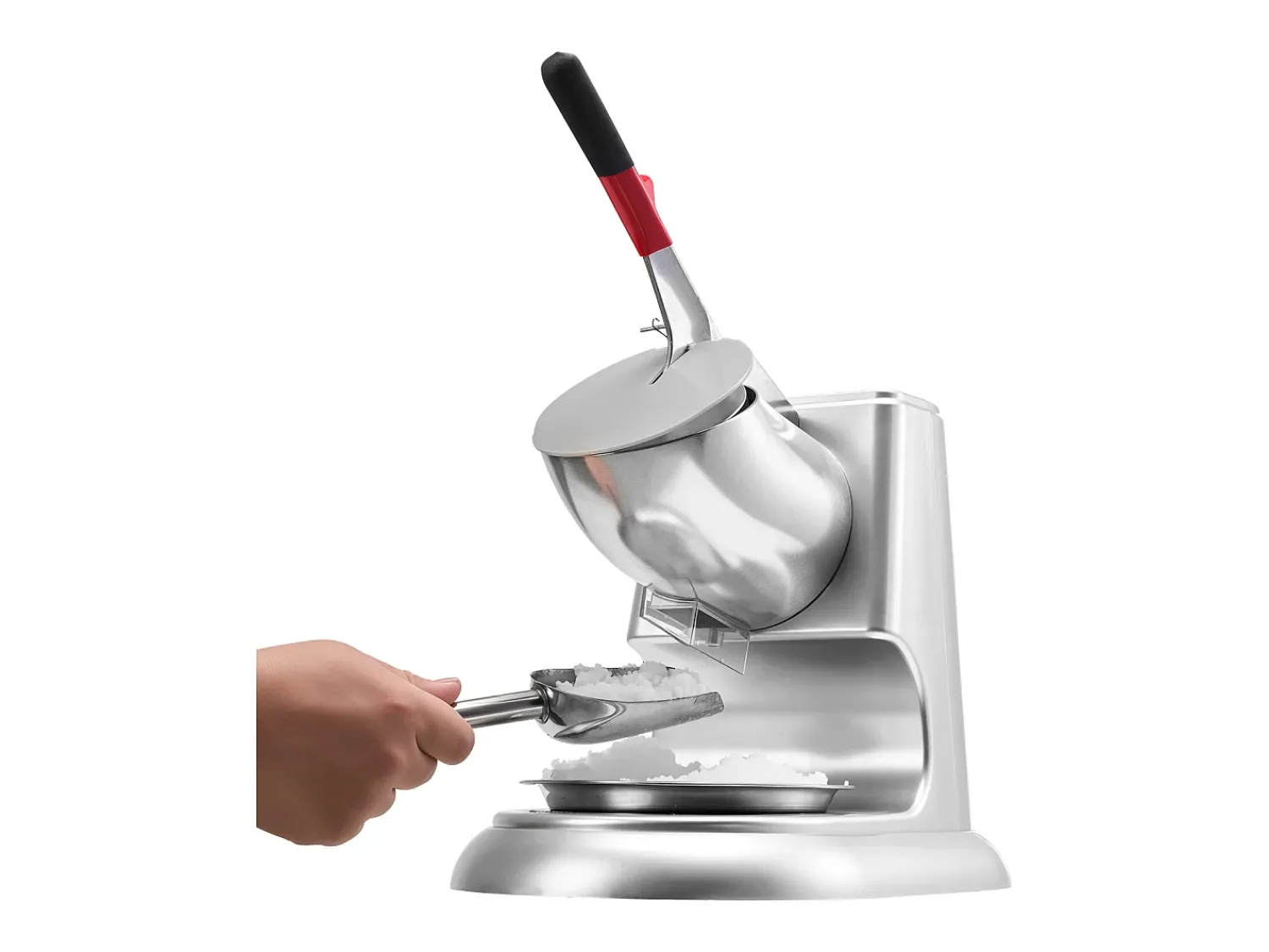 Acessório Vinho E Bar| Triturador de Gelo SucceBuy Elétrico Capacidade de 100 kg/h, Máquina de Gelo Picado a 4 Lâminas, de Aço Inoxidável, com Tigela e Tampa, 2000 rpm Prateado