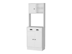TuHome Armário de Cozinha para Micro-ondas Powell com 3 Portas, Puxadores e Gaveta^ Prateleira