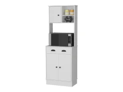 TuHome Armário de Cozinha para Micro-ondas Powell com 3 Portas, Puxadores e Gaveta^ Prateleira