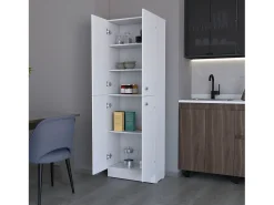 Móvel De Arrumação|TuHome Armário Despensa Cameron com 4 Portas e 5 Prateleiras Ocultas, Branco