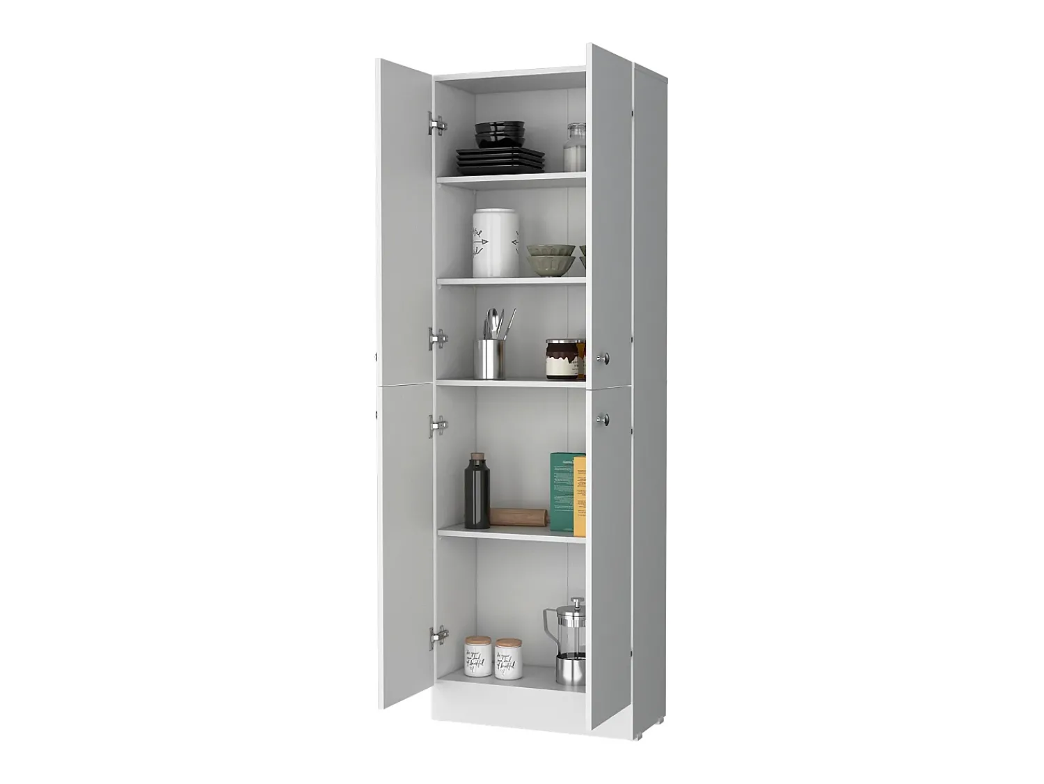 Móvel De Arrumação|TuHome Armário Despensa Cameron com 4 Portas e 5 Prateleiras Ocultas, Branco