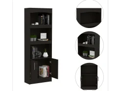Biblioteca*TuHome Estante Durango, Três Prateleiras, Armário com Duas Portas, Preto