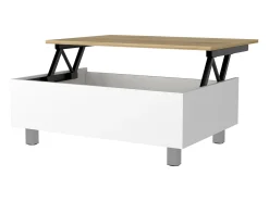 Mesa De Centro|TuHome Mesa de Centro Elevatória Boston, / Carvalho Claro Branco