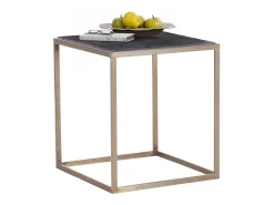 Loft24 Ulrich | Mesa de apoio em Antiq Brass Nogueira^ Mesa De Apoio