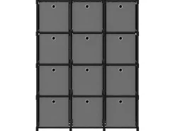 Unid. prateleiras 12 cubos c/ caixas 103x30x141 cm tecido PT174819^ Prateleira