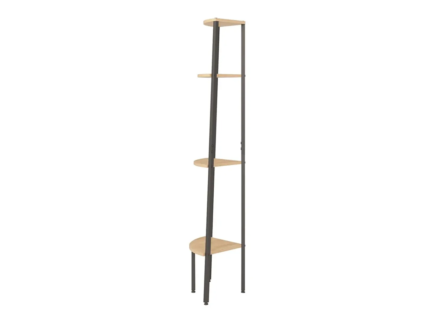 Unidade 4 prat. de canto 45,5x31,5x150 cm -claro/preto PT929240^ Prateleira