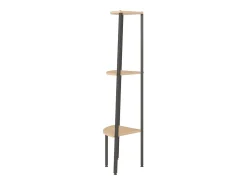 New vidaxl Unidade 3 pratel. de canto 45,5x31,5x120cm castanho-claro/preto Natural claro