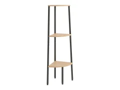 New vidaxl Unidade 3 pratel. de canto 45,5x31,5x120cm castanho-claro/preto Natural claro