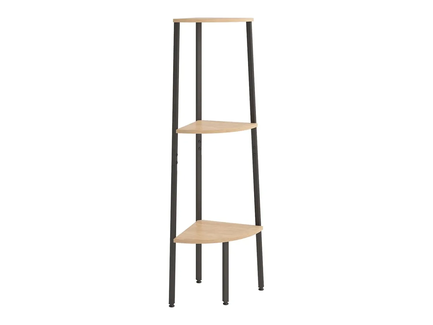 New vidaxl Unidade 3 pratel. de canto 45,5x31,5x120cm castanho-claro/preto Natural claro