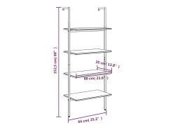 vidaxl Unidade 4 prateleiras inclinada 64x35x152,5 cm^ Prateleira
