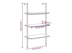 Prateleira*vidaxl Unidade 3 prateleiras inclinada 64x35x120,5 cm Preto