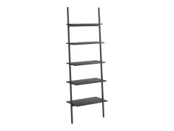 Online vidaxl Unidade 5 prateleiras inclinada 64x34x185,5 cm Preto