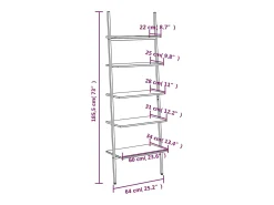 Online vidaxl Unidade 5 prateleiras inclinada 64x34x185,5 cm Preto