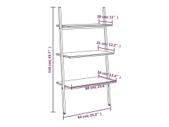 Prateleira*vidaxl Unidade 3 prateleiras inclinada 64x34x116 cm Preto