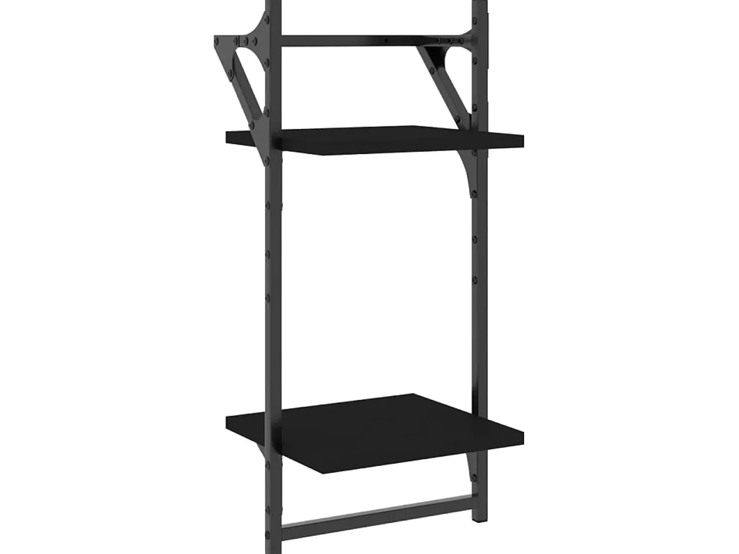 Prateleira| Unidade 2 prateleiras parede com barras 2 pcs 30x25x65 cm PT216817 Preto