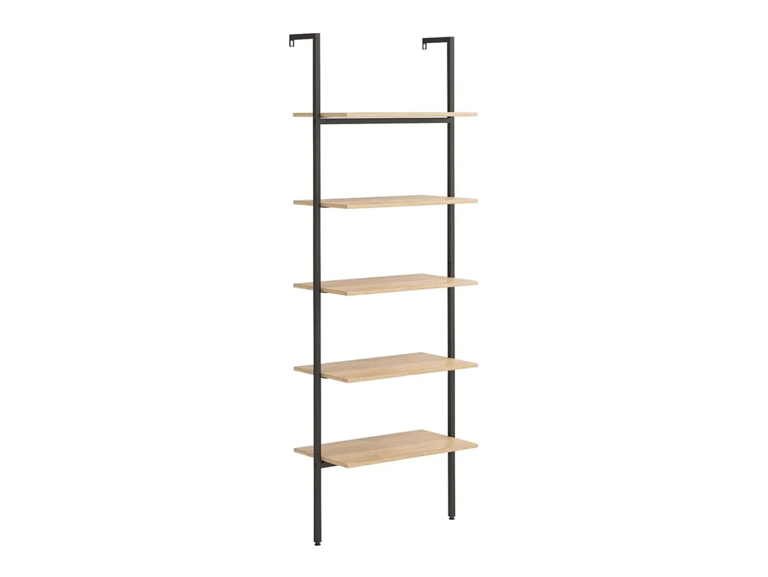vidaxl Unidade 5 prateleiras 64x35x185 cm -claro e preto^ Prateleira