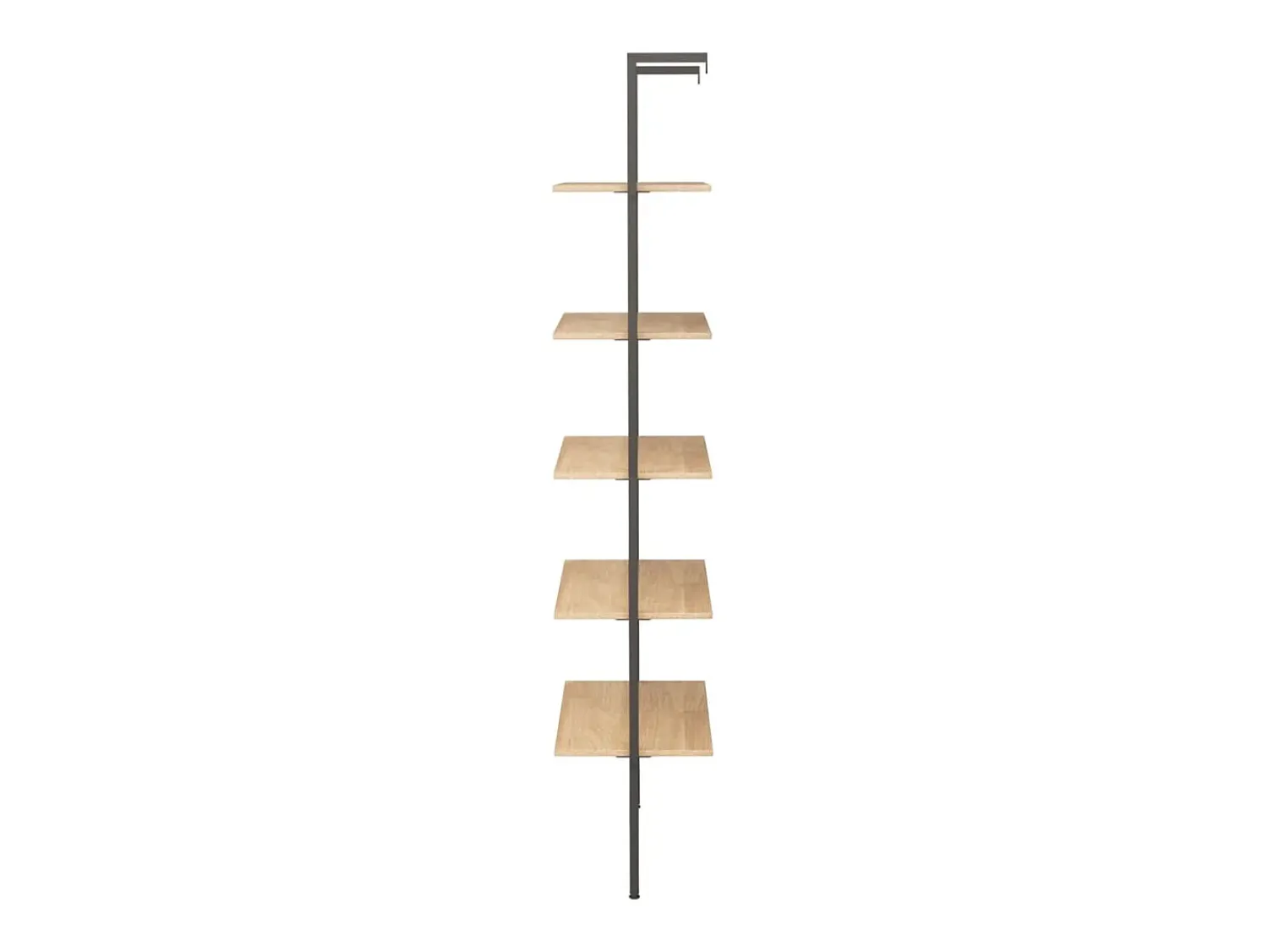 vidaxl Unidade 5 prateleiras 64x35x185 cm -claro e preto^ Prateleira