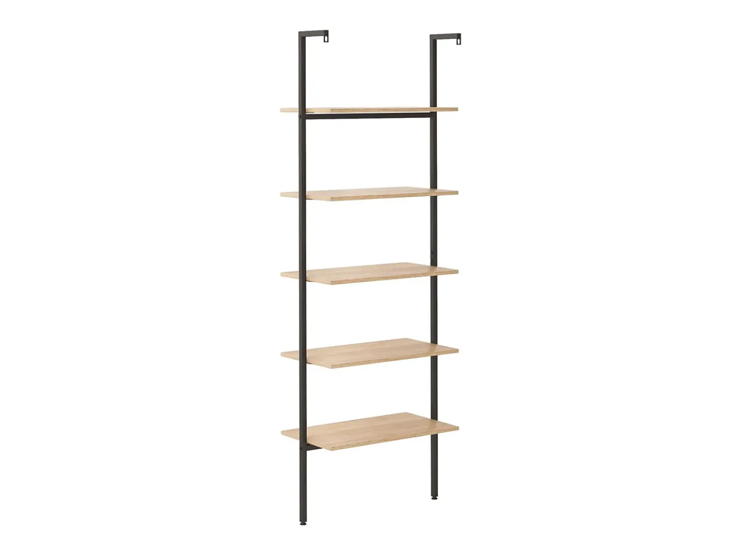 vidaxl Unidade 5 prateleiras 64x35x185 cm -claro e preto^ Prateleira