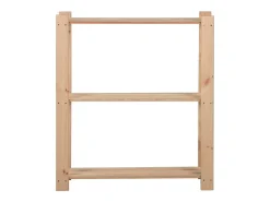Outlet Unidade arrumação 3 prateleiras 80x28,5x90 cm pinho maciço PT627289 Castanho