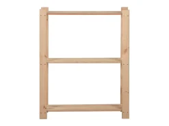 Best Unidade arrumação 3 prateleiras 60x28,5x90 cm pinho maciço PT842514 Castanho