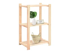 Prateleira* Unidade arrumação c/ 3 prateleiras 60x38x90 cm pinho 150 kg PT564686 Bege