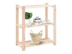 Prateleira* Unidade arrumação c/ 3 prateleiras 80x38x90 cm pinho 150 kg PT599388 Bege