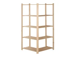 Sale Unidade arrumação canto c/ 5 prateleiras 82,5x82,5x170 cm pinho PT631529 Castanho