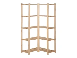 Sale Unidade arrumação canto c/ 5 prateleiras 82,5x82,5x170 cm pinho PT631529 Castanho
