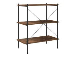 Prateleira| Unidade com 3 prateleiras 80x40x92 cm /natural PT248539 Preto