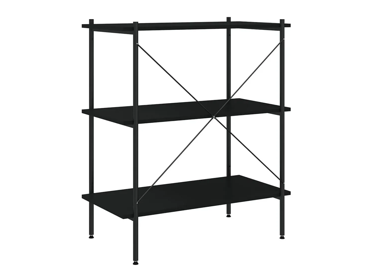 Discount Unidade com 3 prateleiras 80x40x92 cm PT715908 Preto