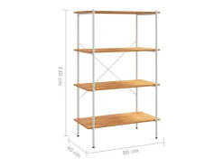 Best vidaxl Unidade com 4 prateleiras 80x40x130 cm /cor de carvalho Branco