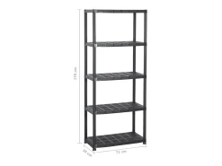 Prateleira| Unidade com 5 prateleiras 71x38x170 cm plástico PT354286 Preto