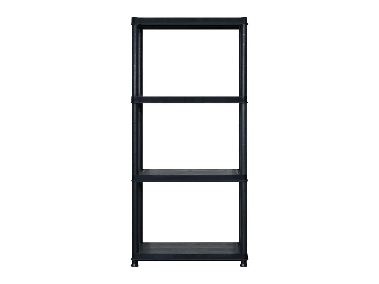 Unidade com 4 prateleiras 244x30,5x130 cm plástico PT123356 Preto