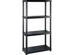 Unidade com 4 prateleiras 244x30,5x130 cm plástico PT123356 Preto