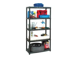 Prateleira| Unidade com 5 prateleiras 85x40x185 cm plástico PT914470 Preto