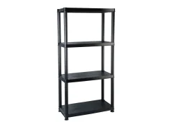 Prateleira* Unidade com 4 prateleiras 61x30,5x130 cm plástico PT488870 Preto