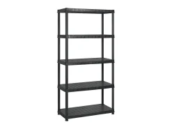 Hot Unidade com 5 prateleiras 183x45,7x185 cm plástico PT771463 Preto