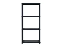 Prateleira| Unidade com 4 prateleiras 122x30,5x130 cm plástico PT573190 Preto