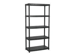 New Unidade com 5 prateleiras 91,5x45,7x185 cm plástico PT332744 Preto