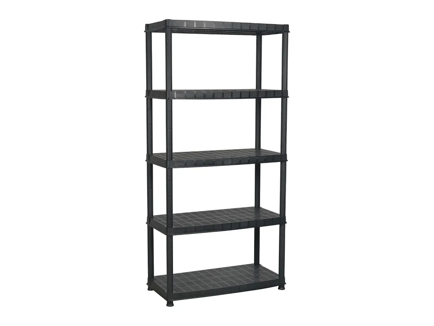 New Unidade com 5 prateleiras 91,5x45,7x185 cm plástico PT332744 Preto
