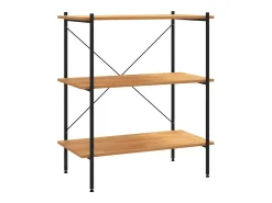 Prateleira| Unidade com 3 prateleiras 80x40x92 cm /cor de carvalho PT410080 Preto