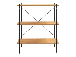 Prateleira| Unidade com 3 prateleiras 80x40x92 cm /cor de carvalho PT410080 Preto