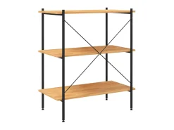 Prateleira| Unidade com 3 prateleiras 80x40x92 cm /cor de carvalho PT410080 Preto