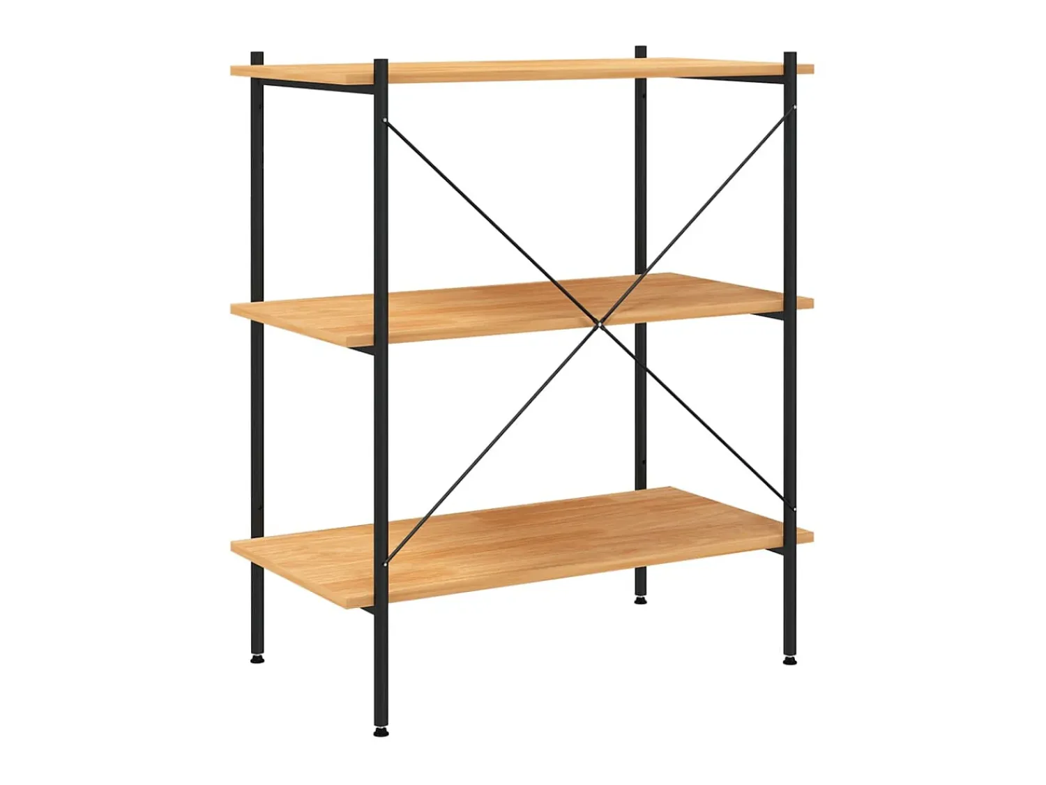 Prateleira| Unidade com 3 prateleiras 80x40x92 cm /cor de carvalho PT410080 Preto