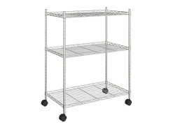 Unidade de 3 prateleiras com rodas 60x35x81 cm 150 Kg cromado PT160531^ Prateleira