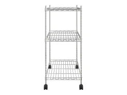 Unidade de 3 prateleiras com rodas 60x35x81 cm 150 Kg cromado PT160531^ Prateleira