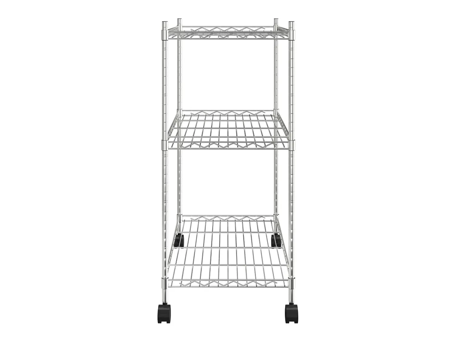 Unidade de 3 prateleiras com rodas 60x35x81 cm 150 Kg cromado PT160531^ Prateleira