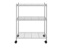 Unidade de 3 prateleiras com rodas 60x35x81 cm 150 Kg cromado PT160531^ Prateleira