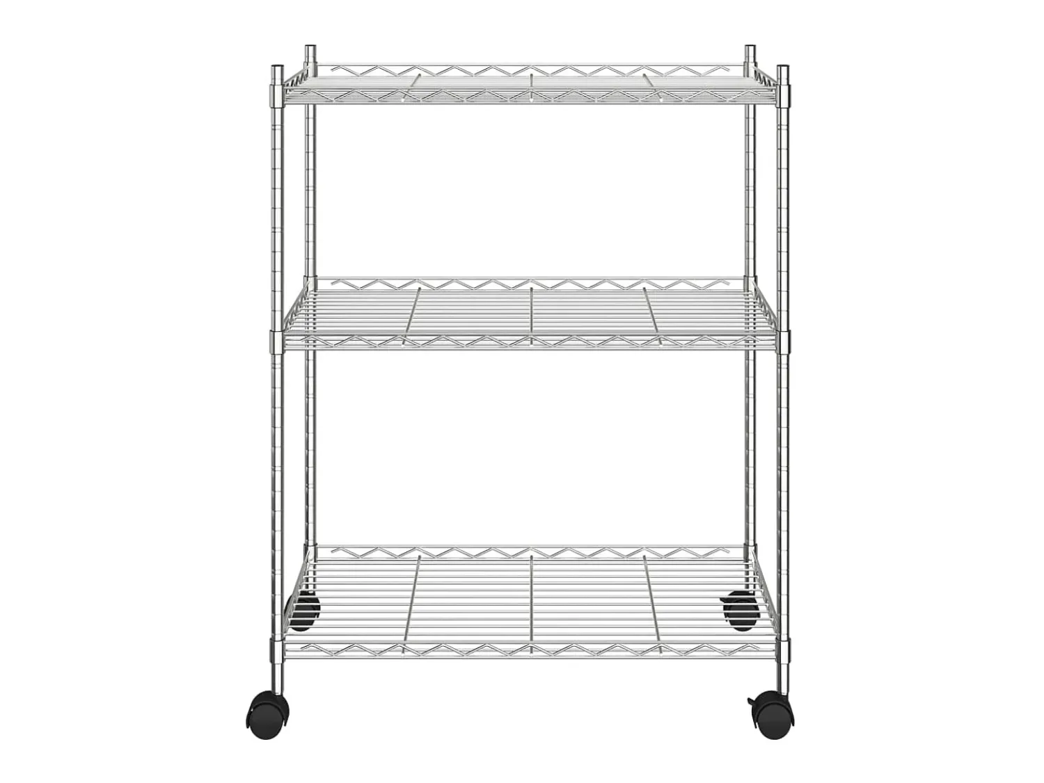 Unidade de 3 prateleiras com rodas 60x35x81 cm 150 Kg cromado PT160531^ Prateleira